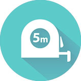 Zvinovací meter 5m - veľkosť