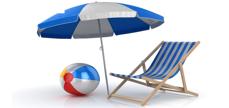 slnečník a lehátko