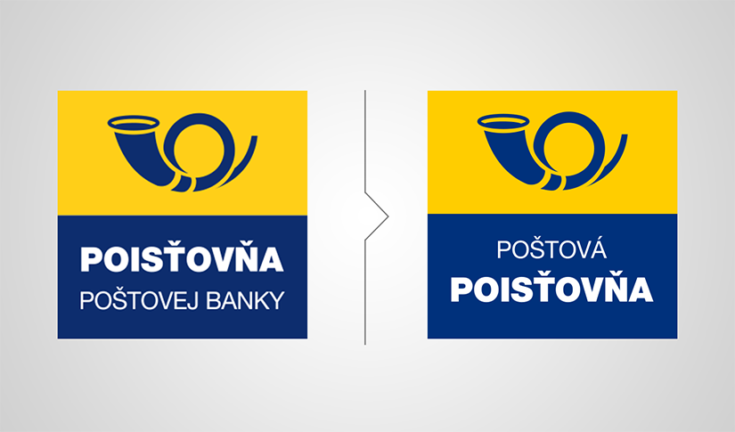pôvodné a nové logo Poštovej poisťovne