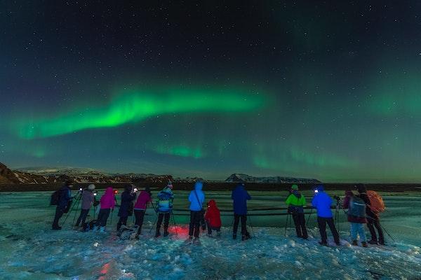 polárna žiara na Islande